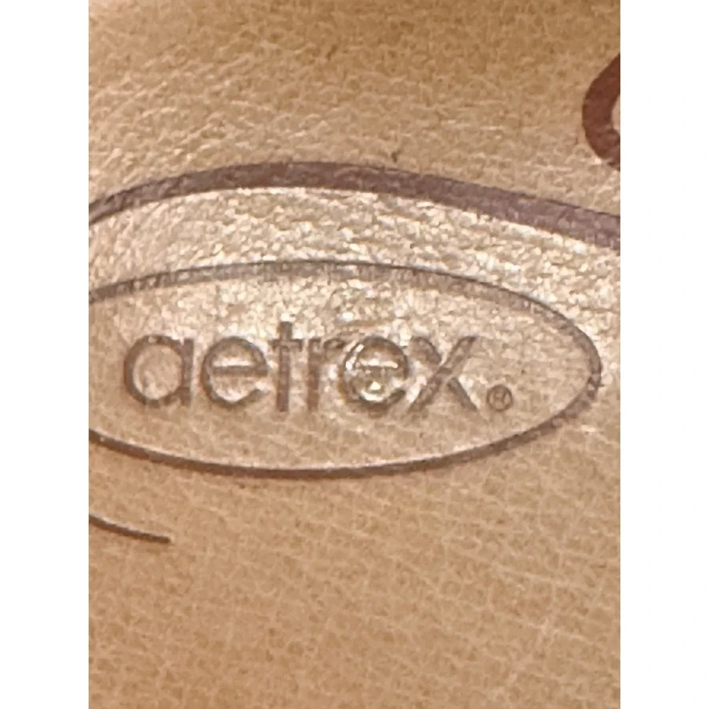 Aetrex Jillian Black Leather Rhinestone Embellished Orthotic Sandals Womens 41